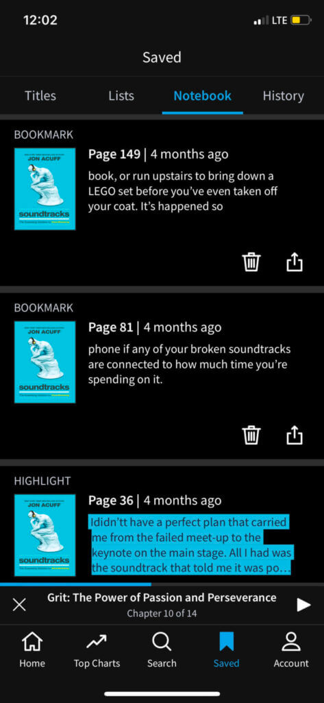 Scribd Notebook and Bookmarks