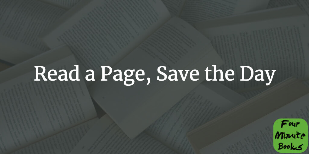 About Page Motto Banner, Read a Page, Save the Day